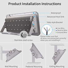 Missbee 1000W LED Flood Light, 110000lm Outdoor Landscape Flood Light, Security Light, 2800-3000K, Work for Garage, Garden, Lawn,Yard and Playground (Cold White)