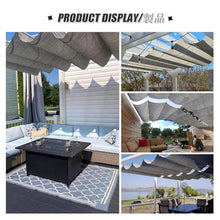 SHINGJING U-Shaped Retractable Roller Blind with Mounting Kit, UV Protection Replacement Pergola Canopy Cover, Patio Deck Porch Gazebo Wave Awning,Easy to Install(W3*L10m/W9.84*L32.81ft)