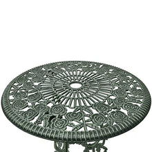 JKSVTF 3 Piece Bistro Set Cast Aluminium Green, Garden Table and Chairs, Garden Chairs Set, Patio Set, Outdoor Table and Chairs, Garden Table Set -