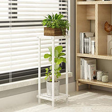 MIIKHI Flower Stand with 2 Tier Wooden Free Standing Plant Stand Indoor and Outdoor Flower Display Rack,2 Colors,4 Sizes (White 70cm)