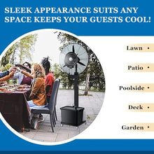 DMVWJR Industrial Metal Misting Fan, Outdoor Commercial Oscillating Pedestal Fan With Mist, 3 Cooling Speeds, For Patio, Outside Restaurant, Garage, Gym, Factory Workshop(22inch)