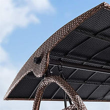 HAOKAZLBR Large Outdoor Porch Swing Garden Patio Swing Chair Porch Swing with Stand Outside Furniture Outdoor Sunshade Swing Chair, Rattan Adjustable Ceiling with Cushion Armchair