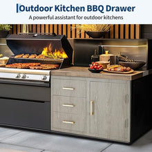 Fectiontool Outdoor Kitchen Drawer Cabinet Combo Stainless Flush Mount