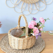 YOtat Basket Flower Storage Wicker Woven Baskets Rattan Wedding Picnic Fruit Girl Seagrass Candy Willow Pot Handwoven (D 20X17X10Cm) (D 20X17X10Cm)