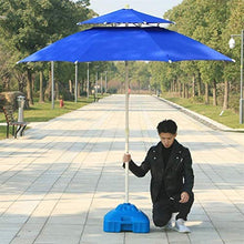 EUQKKWLOY 7.5Ft/9Ft Double Top Outdoor Patio Umbrella - UV & Water-Resistant Beach/Garden Parasol Round Market Umbrella with Base for Sun Protection & Poolside Relaxation