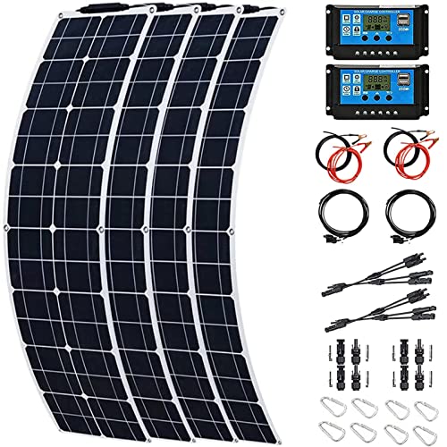 ISOLEI 200 Watt Flexible Solar Panel 15V Monocrystalline High Efficiency PV Module Portable Solar Battery Chargers Off Grid for RV, Boat, Tent, Travel