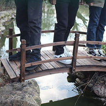 Katzowen Garden Wooden Bridge Rustic Fish Pond Bridge with Double Siderails, 55" Wooden Footbridge for Muddy Lowlands, Channels, Creeks, Garden Ornaments Park Walkway