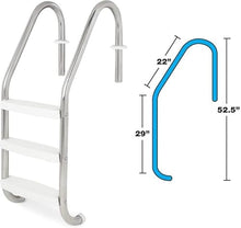 Inground 3 Step Stainless Steel Pool Ladder Compatible for Swimline