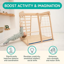 Wood And Hearts Indoor Climbing Gym for Kids 1-4 Blue