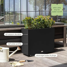 Veradek Block Series Span Planter - Tall Rectangular Outdoor Planter
