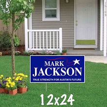 VictoryStore Custom Political Yard Sign 2-Sided Print with 2 Stakes Corrugated Plastic 12x24 Political_2