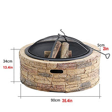 Outdoor Fire Pit Garden Wood-Burning Fire Pit Barbecue Grill, Backyard Patio Outdoor Imitation Stone Fireplace