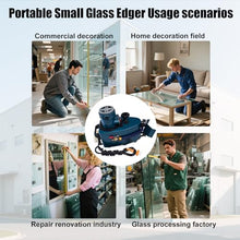 Portable Small Glass Edger, Polish Edge Machine for Plane,Curve, with 800w High-Torque Motor 8000r/Min, DIY Diamond Grinding for Straight Round Bevels, Water-Cooled Lightweigh