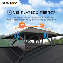 Sunjoy 12.5x12.5 ft. Hardtop Gazebo Aluminum & Galvanized Steel Black