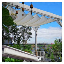 QWEASDF Retractable Sun Shade Canopy Cover Sliding Wave Shade Sail ，for Pergola Patio Deck Yard Gazebo Outdoor ，elescopic Canopy Pergola Cover with Mounting Kit(W3.2*L7m/W10.50*L22.96ft)