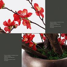 YXIANG56Q Fake Plants Artificial Bonsai Silk Peach Blossom Tree Plants with Ceramics Pots Fake Flowers Decorative Bonsai Plants for Home Office Décor Bonsai Tree