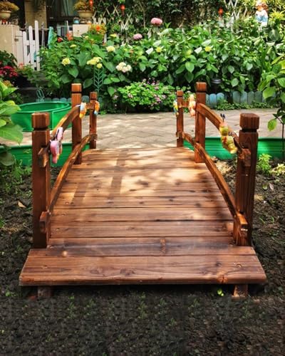 ZIMGOD Garden Landscape Bridge Outdoor Walkway Path, Arc Foot Bridge for Lawn Yard, Small Pond Bridges for Garden Landscaping, Length 4.5 5 6 Ft(180cm (6ft))