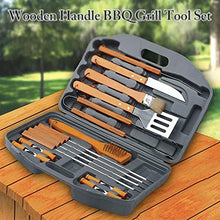 XIXIDIAN 18 Piece BBQ Tools Set Stainless Steel Wooden Handle BBQ Tools for Christmas Birthday Presents - Grill Utensils Set Ideal Grilling Gifts for Men Dad Women
