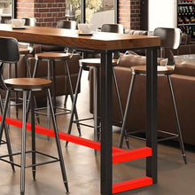 TXGJWRA Brown Solid Wood Rectangular Table with Metal Frame 290Cm X 78Cm X 104Cm Perfect for Balcony Tea Shop Café No Chairs Included Durable & Stylish Design,Brown-118