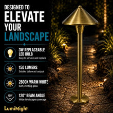 HALF OFF PONDS LumiNight 3-Watt LED Brass Dome Path Light - 6 Pack Kit