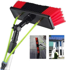 DKXCOSQ 3-12 m wash Brush with Water Connection, Telescopic Rod Window Cleaning, extendable Cleaner Conservatory roof, Cleaning photovoltaic and Solar Panels, 8 m Rod, 30 cm Brush