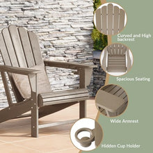 WestinTrends Highland Outdoor Patio HDPE Adirondack Chairs with Cup Holders (Set of 8), Weathered Wood
