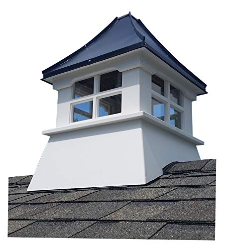 Accentua Laguna Cupola 20 in. Square 32 in. High White with Black Aluminum Roof