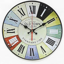 PPXCZZ Outdoor Wall Clock, Waterproof Garden Clock with Roman Numerals, Retro Shabby Style Wooden Silent Patio Clock, Indoor & Outdoor Decoration
