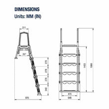 Outside Flip-Up Safety Swimming Pool Ladder for Aqua Select, 25.43 in Wide