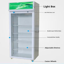 AWMGPDDBTO Mini Fridge Food Sample Refrigerator, Sliding Door