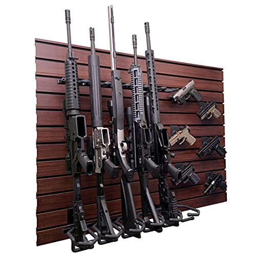 Hold Up Displays 12 Gun Rack for 6 Rifles & 6 Pistols Black Walnut