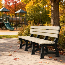 Sturdy Essentials Aspen Outdoor Wood Bench - Weatherproof Park Bench