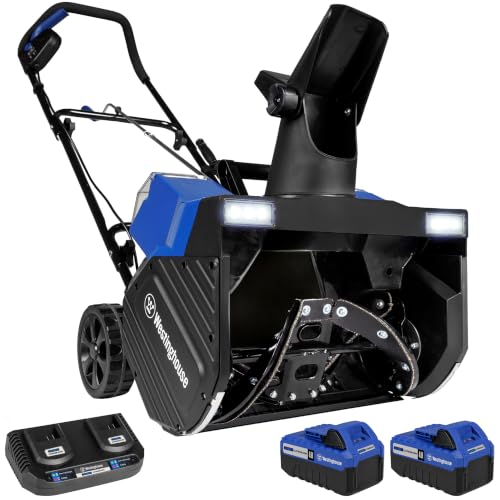 Westinghouse WSnow18 48V Cordless Snow Blower 18 Inch Kit, Steel Auger, LED Light, 1200W Brushless Motor, 25ft Throwing Distance, Plows 650lbs/min, Compatible with Snow Joe Batteries