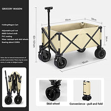 Collapsible Wagon Cart with 360° Rotatable All-Terrain Wheels, Heavy Duty Utility Beach Wagon Cart Garden Waterproof Cart for Outdoor, Sports, Shopping, Camping,C