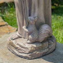 Zaer Ltd. Saint Francis Garden Statue with Birdbath, Antique Grey Magnesium, 30-36 Inch Height (36" Tall Standing)