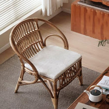 LIAN16PENG Wicker Chairs Rattan Dining Chair & Leisure Chair - Vintage Style, Seating Fou Indoor & Outdoor Use, Garden, Patio, Balcony, Deck Patio Chair