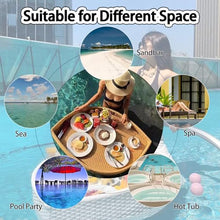 Pnpaea Floating Tray for Pool, Round Serving Tray for Swimming Pool Floats, for Hot Tub, Hot Spring, Beach Party, Pool Serving Drinks, Brunch Oval-White