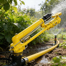 YXINHONGYUE High Pressure Turbine Sprinkler Head Adjustable Angle Farm Irrigation Sprinklers Upgrade Impulse Impact Sprinkler Gun for Farm, Garden, and Industrial Use