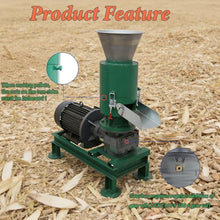JARYANNIX 220V Three-Phase 6mm Wood Pellet Maker with 2-Head Rollers, Agricultural Waste Pelletizer,130lbs/h Pellets for Small Farm Use