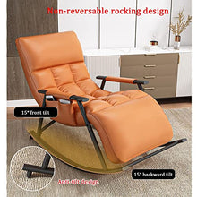 QUANGJN Omfortable Rocking Chair for Balcony Steel Legs Padded Seat Adjustable Footrest Leisure Chair for Living Room and Patio Armchair,