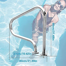 MSHOSAC Heavy-Duty Pool Handrail - Anti-Slip Grab Bar, 1.2mm Thick Stable Design, Easy Access Safety Support for Seniors, Kids, Disabled in Pool