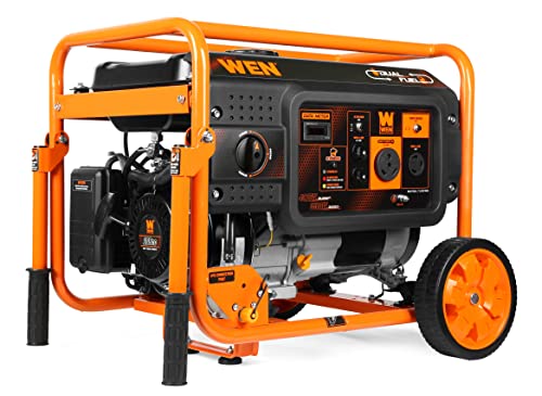 WEN DF430X 4375-Watt Dual Fuel Portable Generator with Wheel Kit and CO Shutdown Sensor, Black