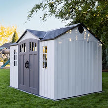 Lifetime Dual Entry Outdoor Storage Shed, 10x8 Ft, Gray, Resin Tool Shed with Double Doors, HDPE
