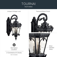 Kichler Tournai 2-Light Outdoor Wall Light, Textured Black