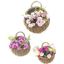 Flower Pot Flower Planter Wall Hanging Wicker Rattam Basket Garden Vine Pot Plants Holder (Color : White-Patch Five-Pointed star4) (Gray)