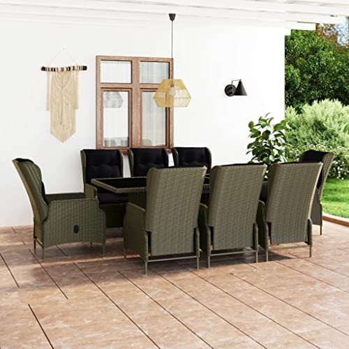 AMBERARD Patio Dining Set Set of 8 Brown Furniture Set