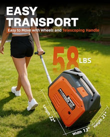 NOVUS 4125W Inverter Generator with Wheels, Portable Gas Powered Generator