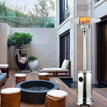 AIZYR Large Stainless Steel Patio Heater, Gas Patio Heater with Wheels/Adjustable Thermostat for Balcony Patio Home,Liquefied Gas
