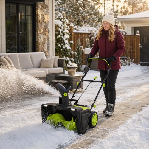 pedenencelia Battery Powered Snow Blower, Snow Machine, 20-Inch 2batteries