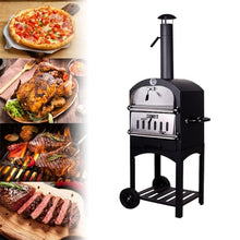 MBBTAG Woodfire Pizza Oven Outdoor, Outdoor Pizza Oven, with 2 Removable Wheels, 12" Wood Fire Oven, Wood Pizza Oven, Brick Oven Pizza Maker, Pizza Oven Wood, for Kitchen, BBQ, Camping, Party